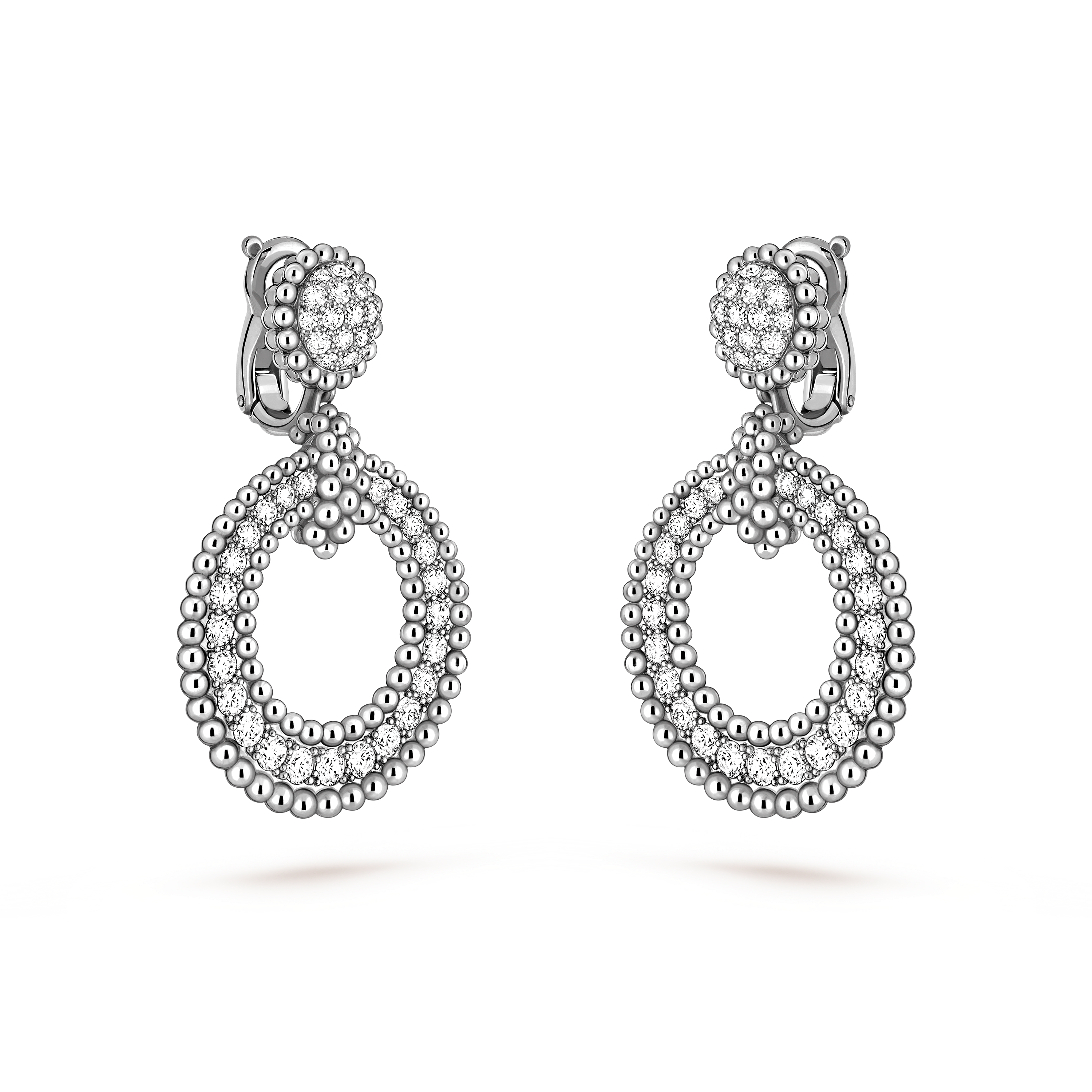 Boucles d'oreilles Perlée diamants