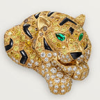 Boucles d'oreilles Faune et Flore de Cartier, diamants jaunes, oranges et bruns, pavées