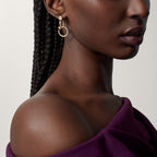 Boucles d'oreilles Juste un Clou, double, semi-pavées