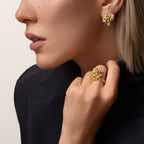 Boucles d'oreilles Faune et Flore de Cartier, diamants jaunes, oranges et bruns, pavées