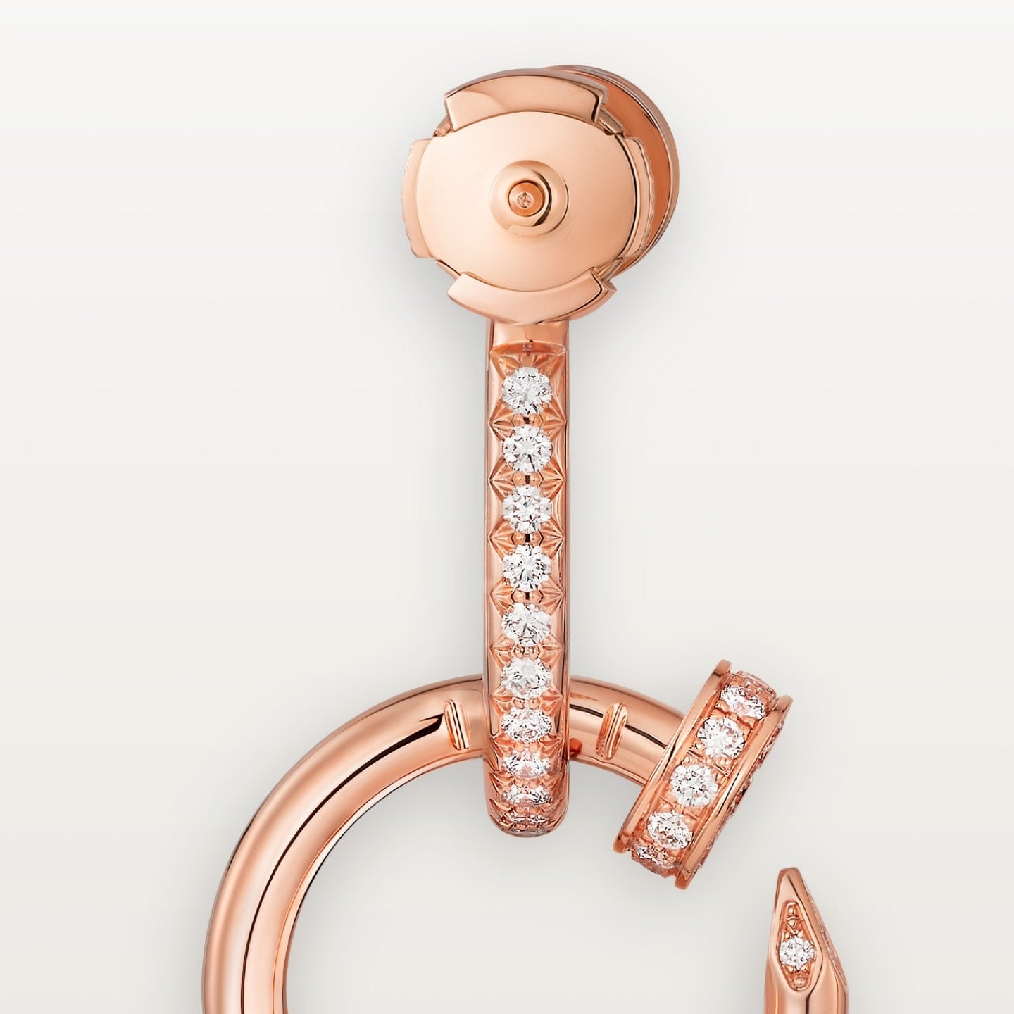 Boucles d'oreilles Juste un Clou, double, semi-pavées