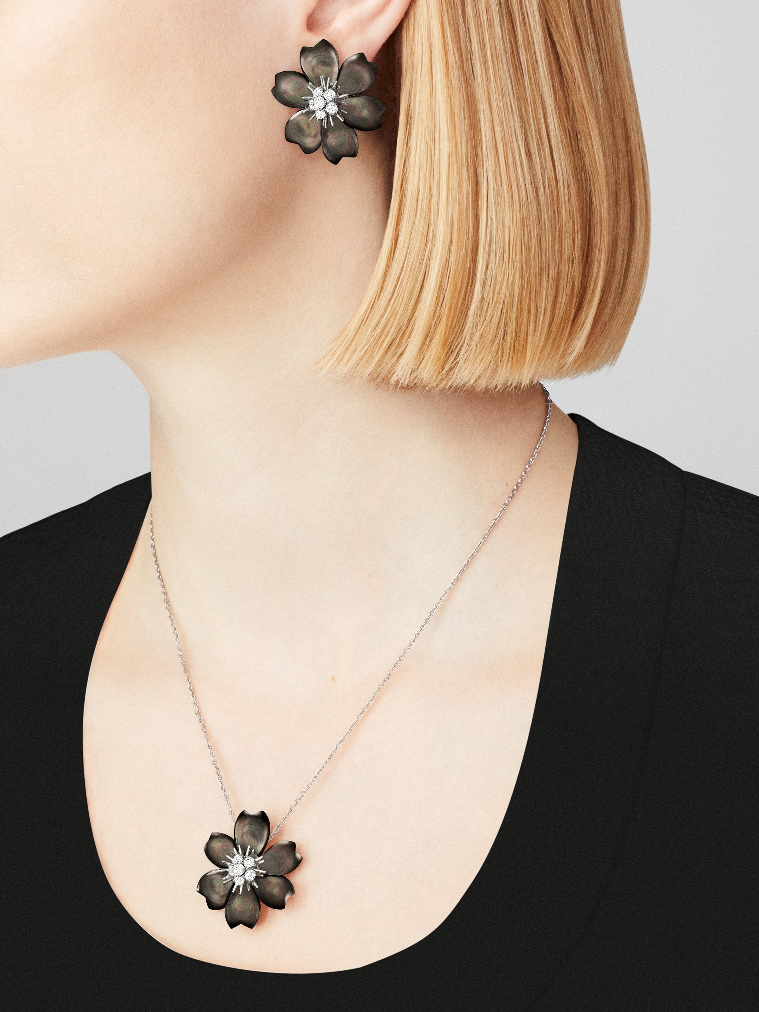 Boucles d'oreilles Rose de Noël petit modèle