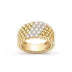 Bague Perlée diamants, 5 rangs