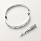 Bracelet LOVE, modèle classique, finition brossée, 4 diamants
