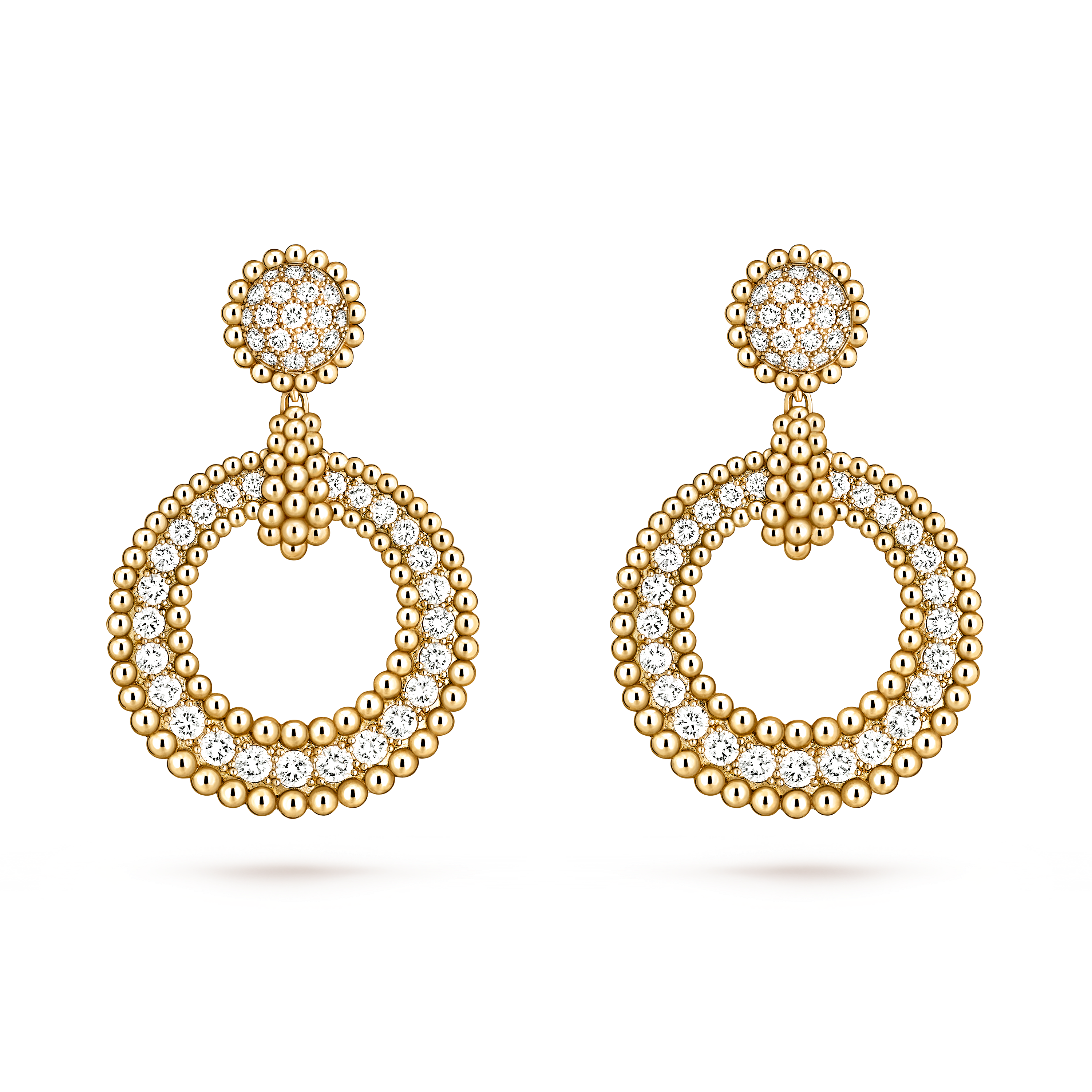 Boucles d'oreilles Perlée diamants
