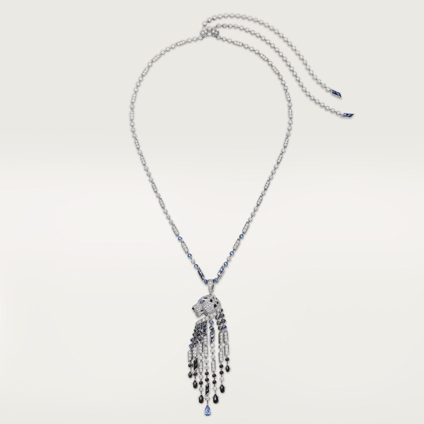 Sautoir Panthère de Cartier, saphir, grand modèle, pavé