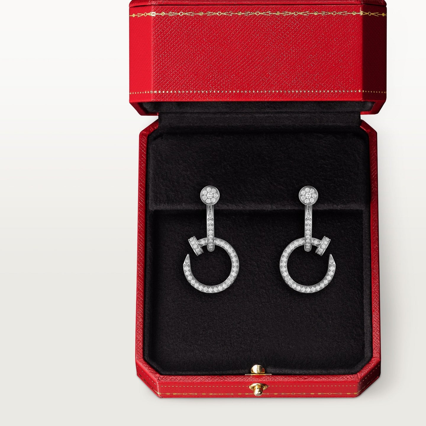 Boucles d'oreilles Juste un Clou, double, semi-pavées