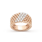 Bague Perlée diamants, 5 rangs