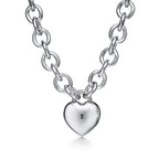 Collier Cœur plein avec fermoir à bascule en argent 925 millièmes