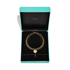 Collier Cœur Plein avec fermoir à bascule en or jaune avec diamants