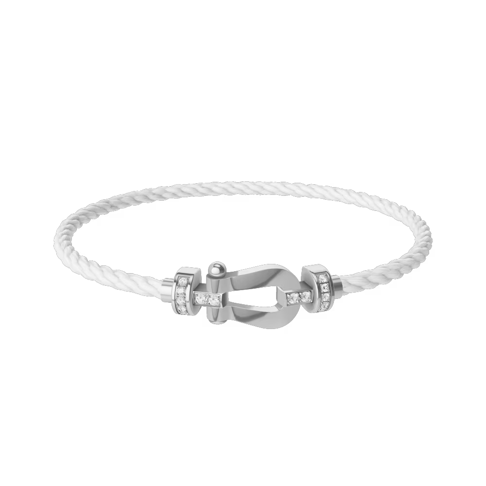 Bracelet Force 10, moyen modèle, semi-pavé