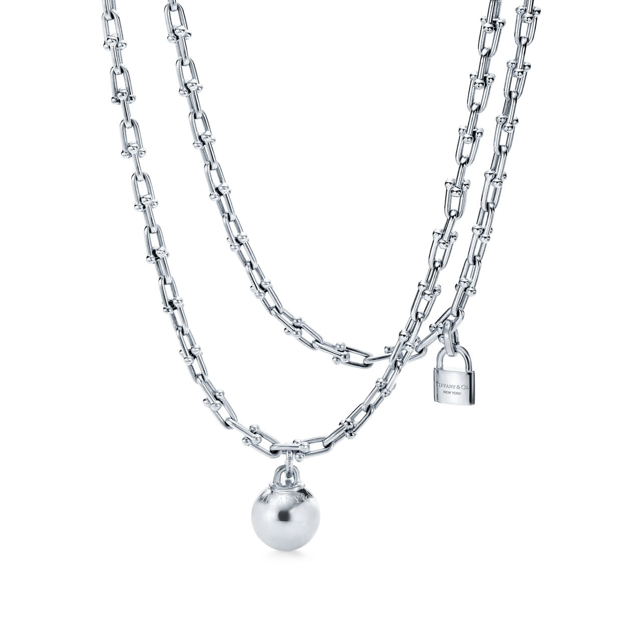 Collier à double tour, maillons taille Small en argent 925 millièmes