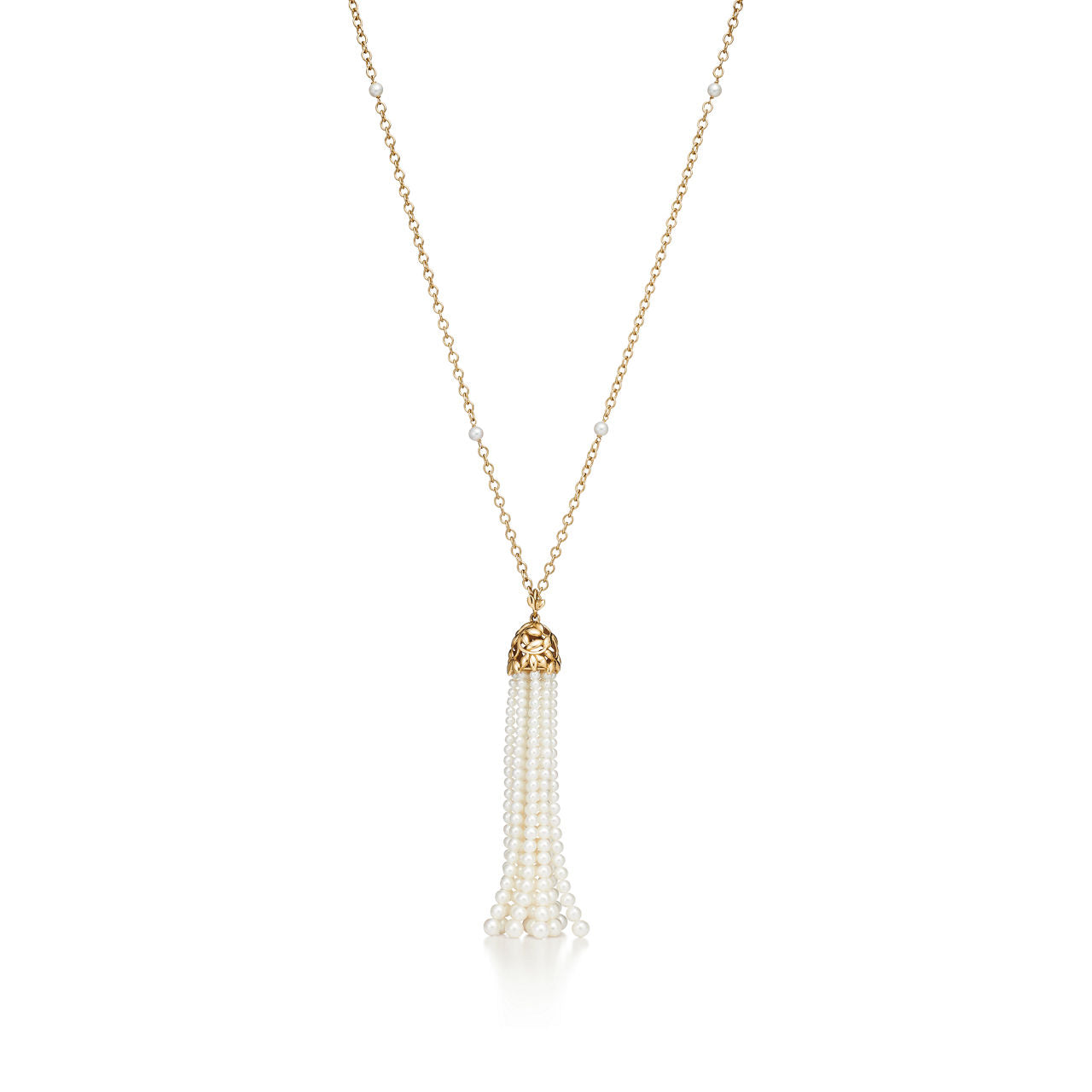 Collier de perles Houppe Olive Leaf