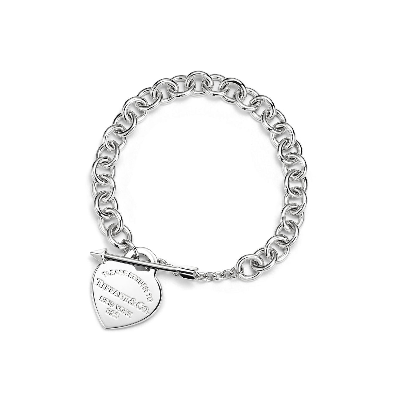 Bracelet Lovestruck Plaque Cœur en argent 925 millièmes. Medium.