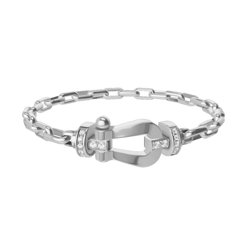 Bracelet Force 10, grand modèle, semi-pavé