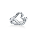 Elsa Peretti® Bague Open Heart en platine 950 millièmes pavé de diamants