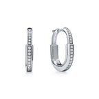 Boucles d’oreilles Lock en or blanc et diamants pavés, Small