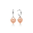 Boucles d’oreilles créoles en argent 925 millièmes et or rose 18 carats. Mini.