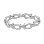 Bracelet Force 10, multiple manilles, pavé, grand modèle