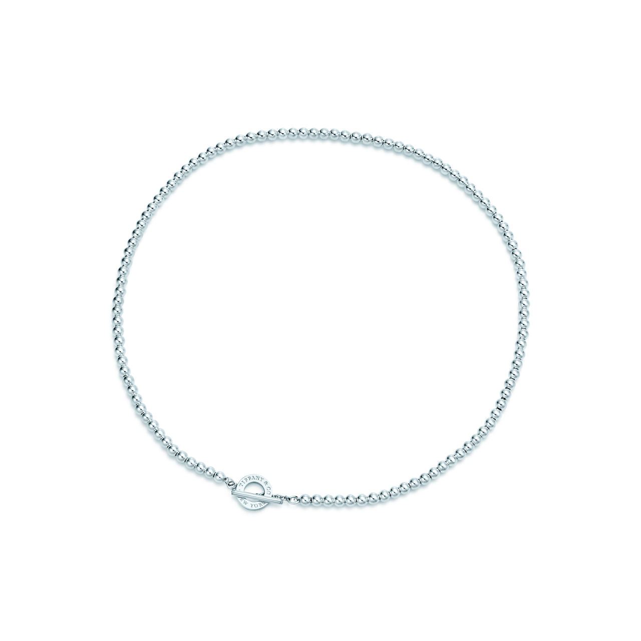 Collier de perles à clavier en argent 925 millièmes, 4 mm