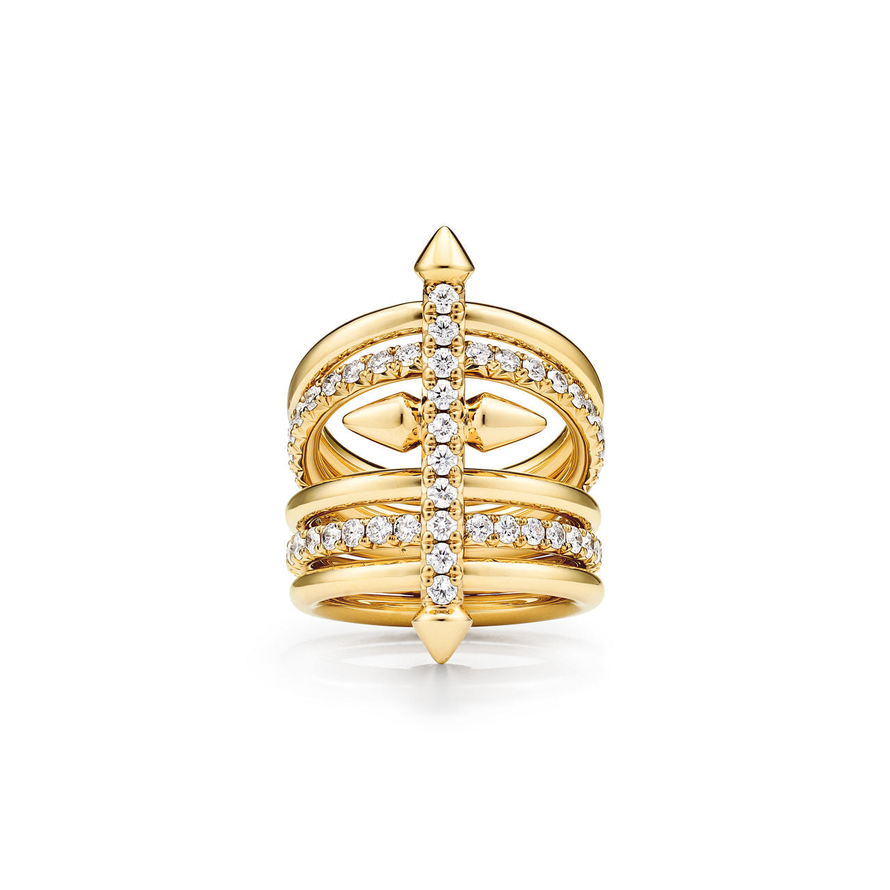 Tiffany Titan by Pharrell Williams Bague à cinq rangées en or 18 carats et diamants