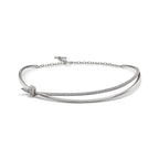 Collier double rang en or blanc 18 carats et diamants