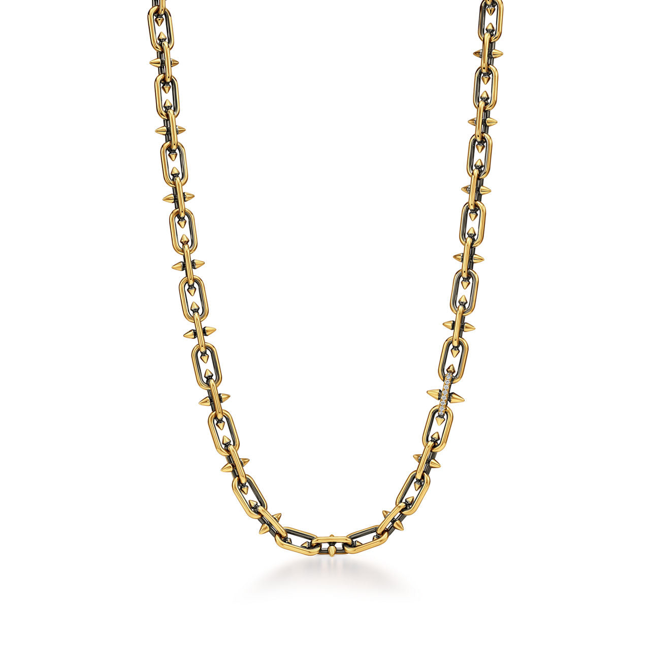 Collier noirci en or et diamants