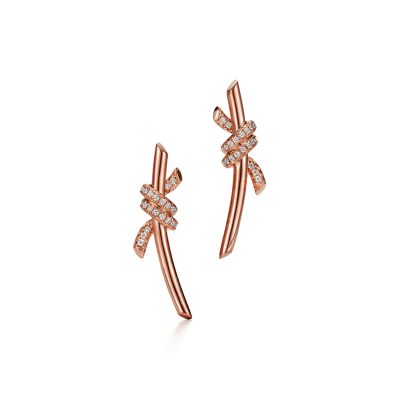 Boucles d’oreilles en or rose 18 carats et diamants