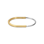 Bracelet jonc étroit en or jaune et or blanc 18 carats