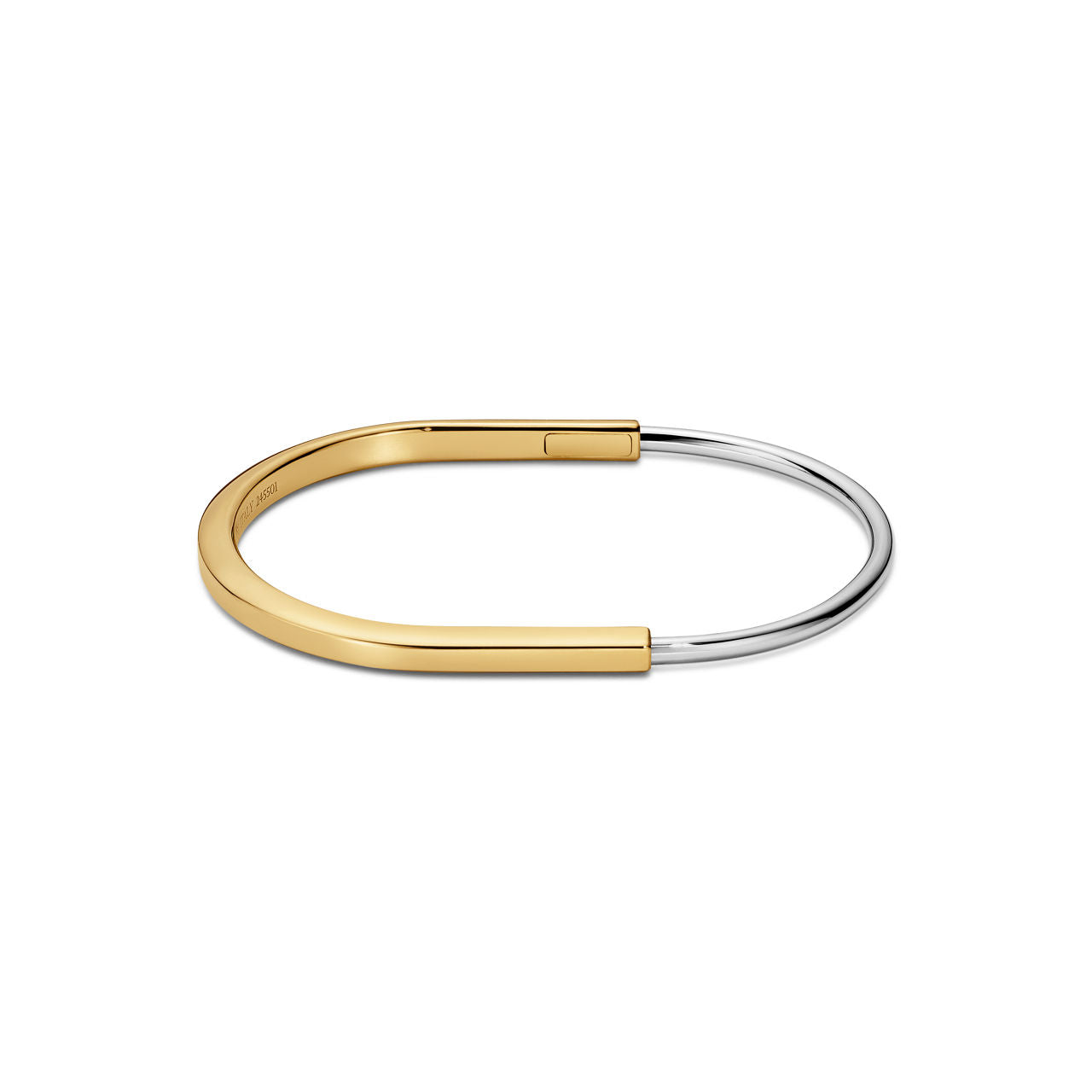 Bracelet jonc étroit en or jaune et or blanc 18 carats