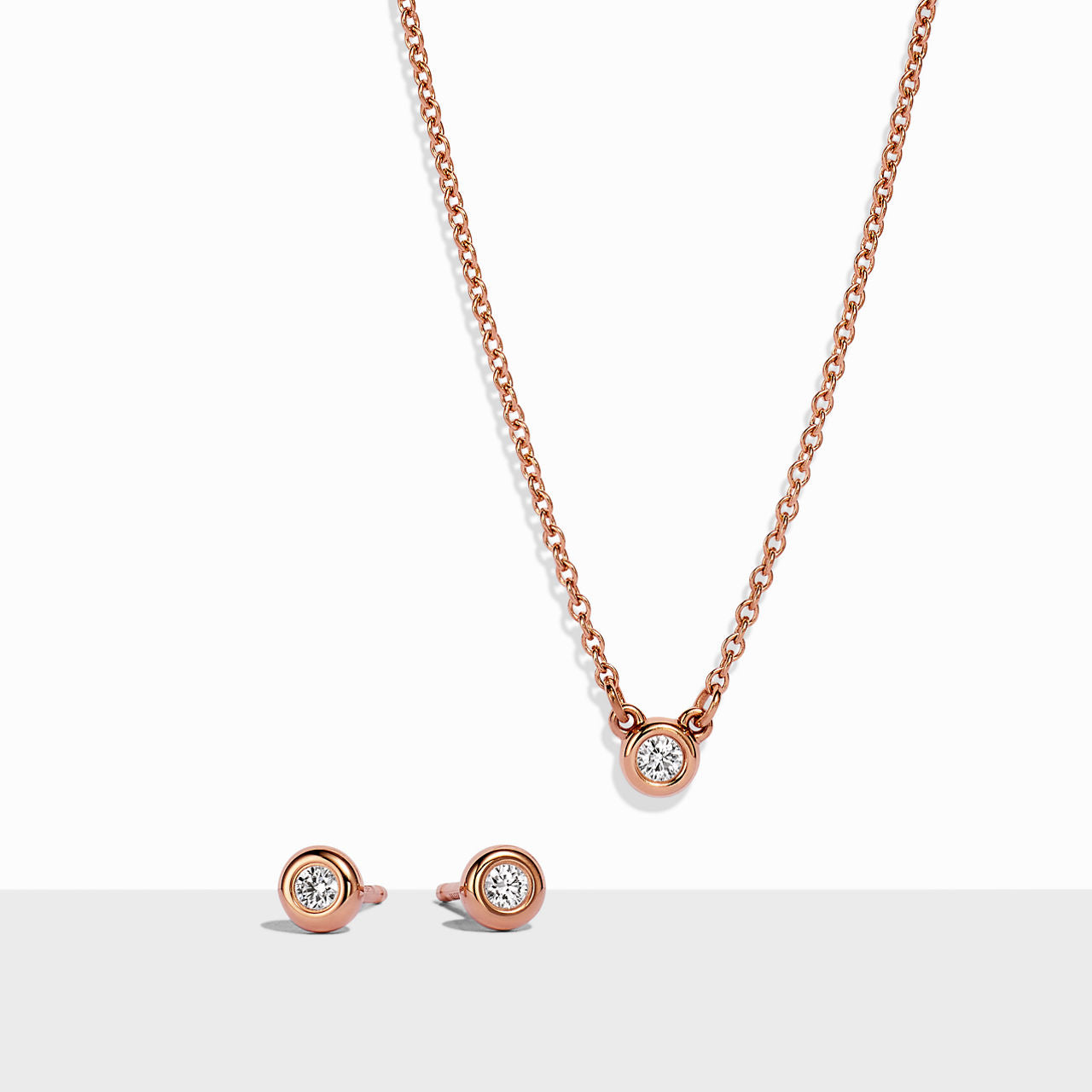 Diamonds by the Yard® Parure pendentif et boucles d'oreilles en or rose 18 carats