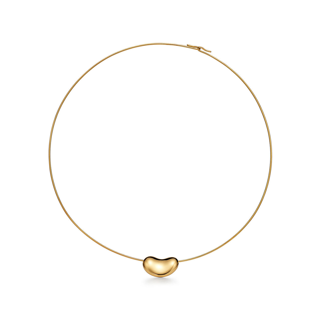 Collier Wire Bean en or jaune 18 carats. 20 mm.