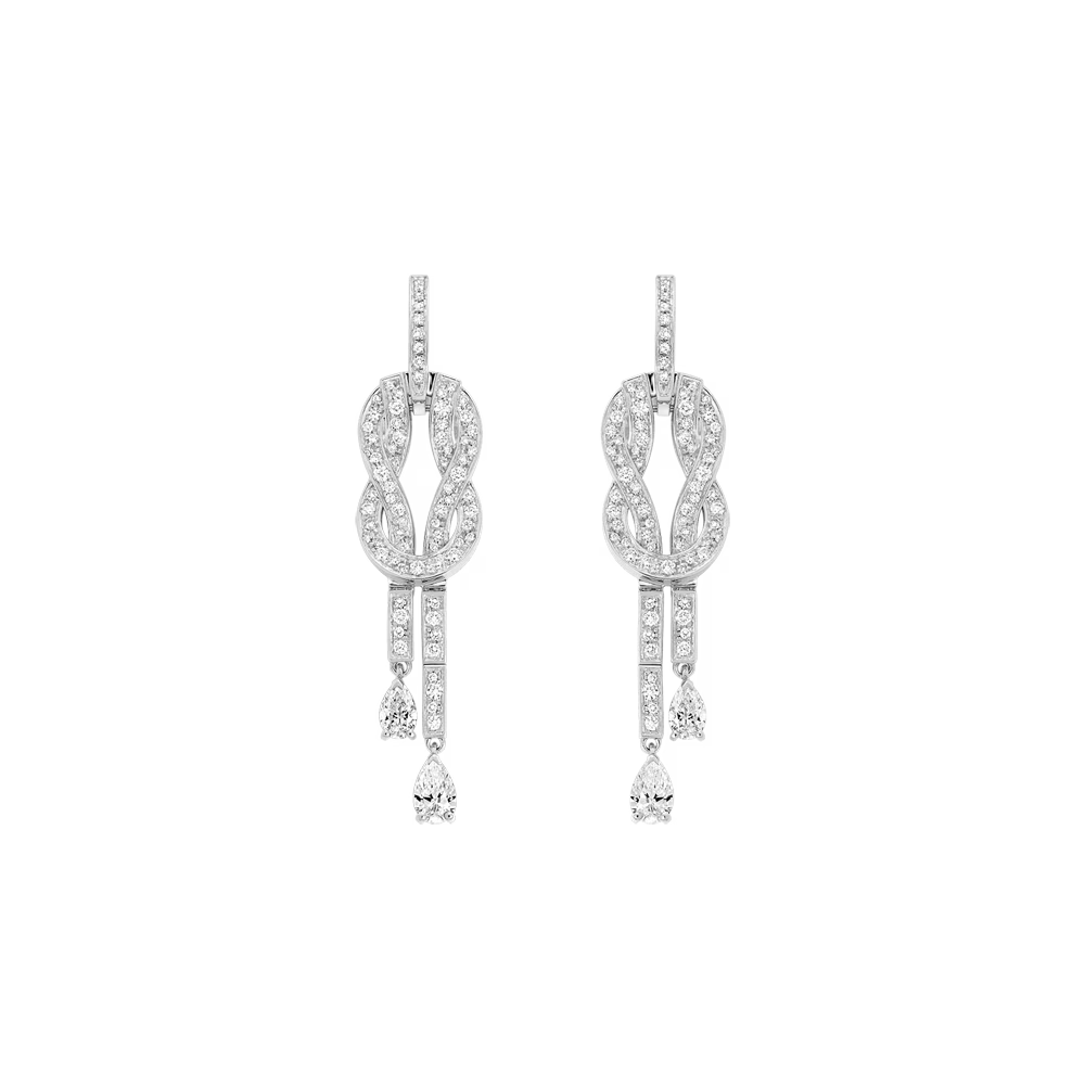 Boucles d'oreilles Chance Infinie, moyen modèle, pavé