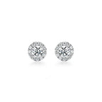 Boucles d’oreilles en platine 950 millièmes avec diamants
