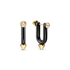 Boucles d’oreilles en titane, or et diamants, Large