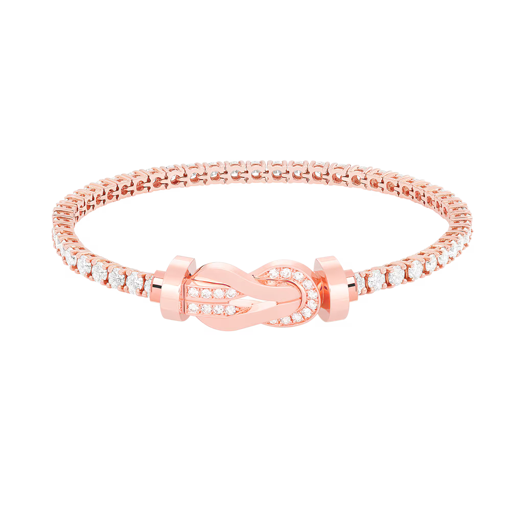 Bracelet Chance Infinie, grand modèle, semi-pavé