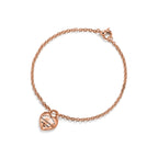 Bracelet Cœur Plein en or rose 18 carats