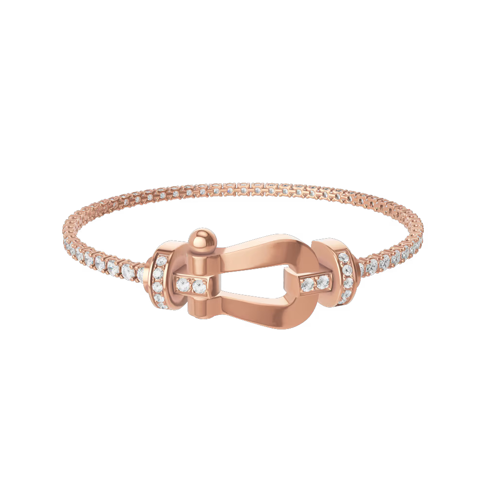 Bracelet Force 10, grand modèle, semi-pavé