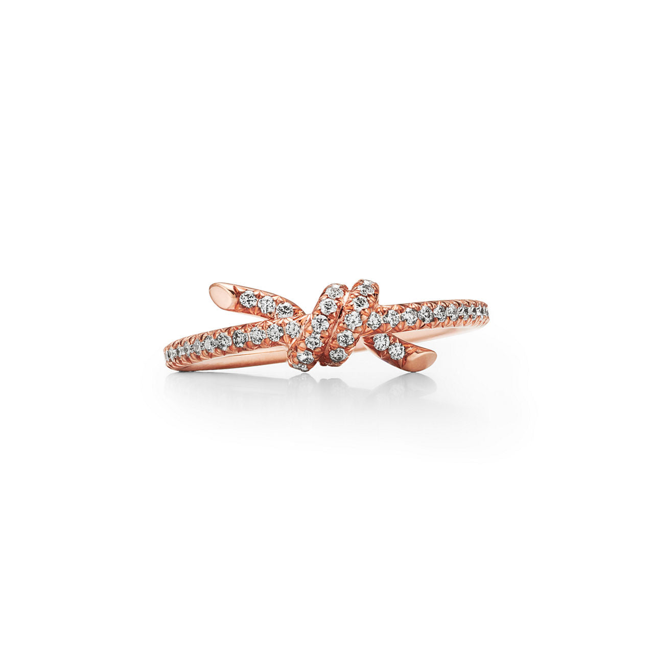 Tiffany Knot Bague en or rose et diamants