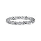 Bracelet jonc Wings Large en platine et diamants