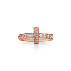 Tiffany T Bague étroite T1 en or rose et diamants