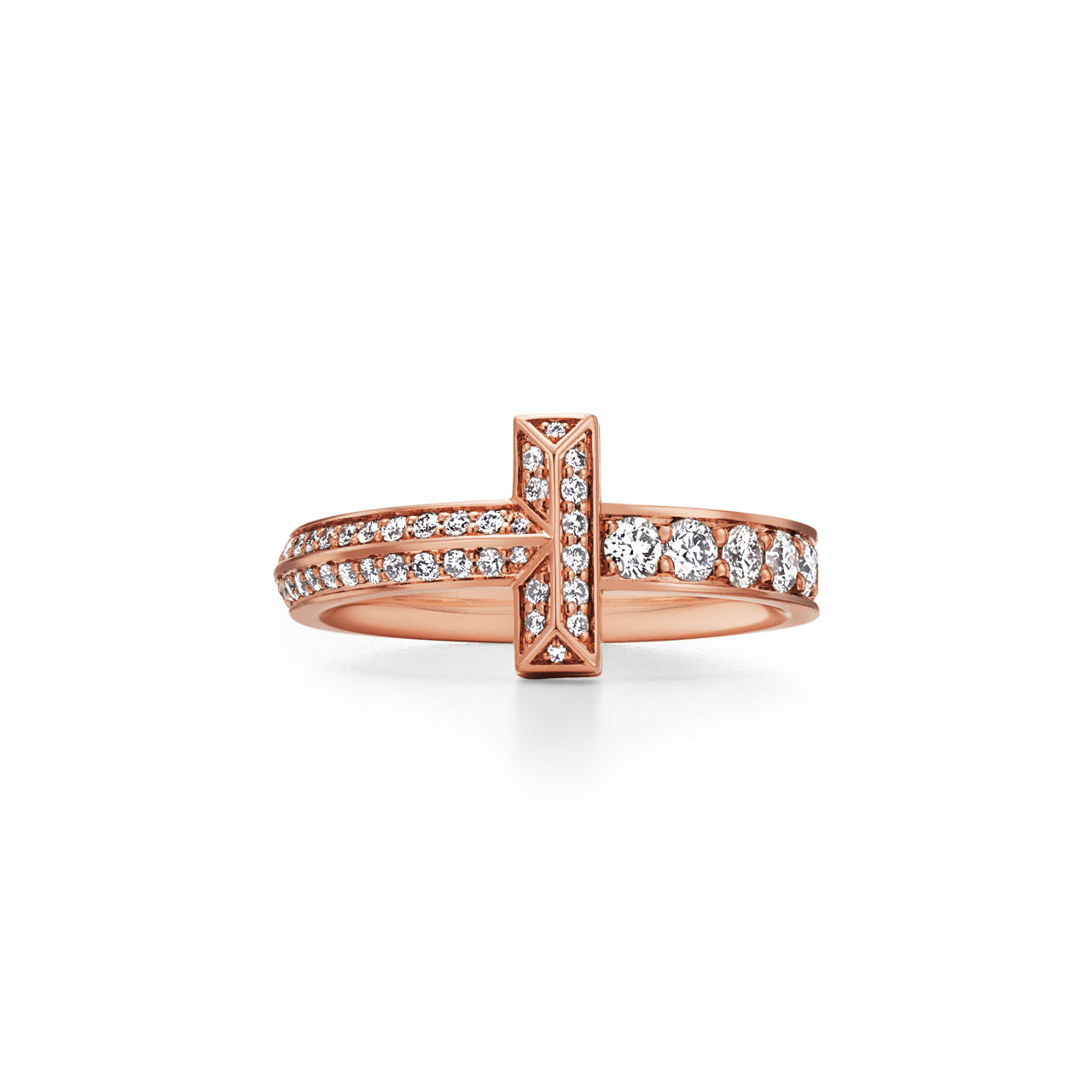 Tiffany T Bague étroite T1 en or rose et diamants