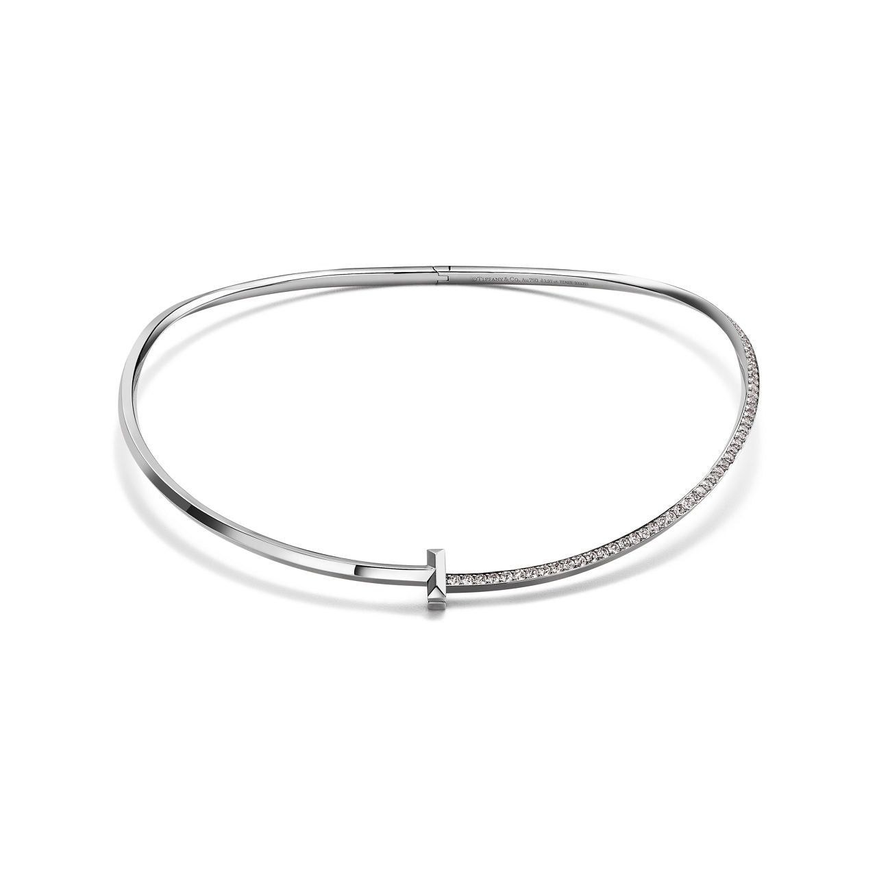 Demi-collier en diamants T1 en or blanc 18 carats