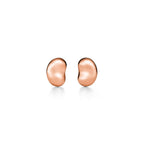 Boucles d’oreilles Bean design en or rose 18 carats. 5 mm.
