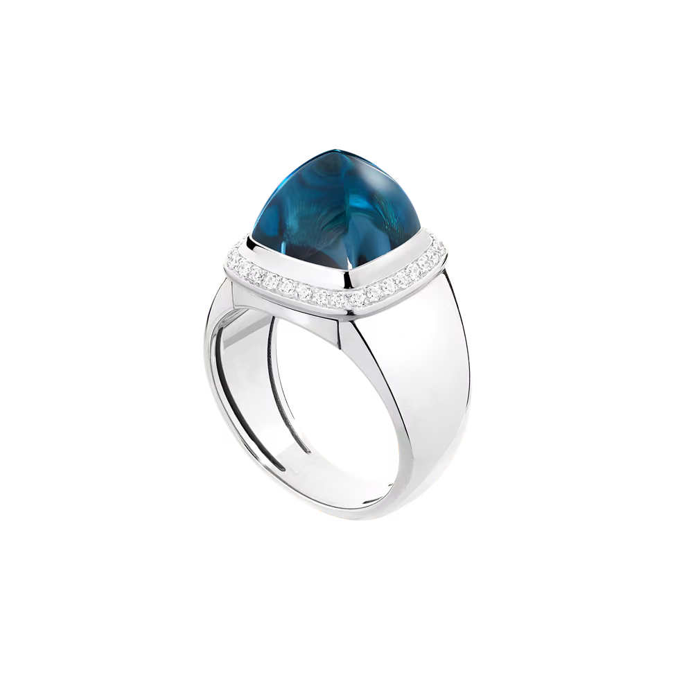 Bague Pain de Sucre, topaze Blue London, moyen modèle