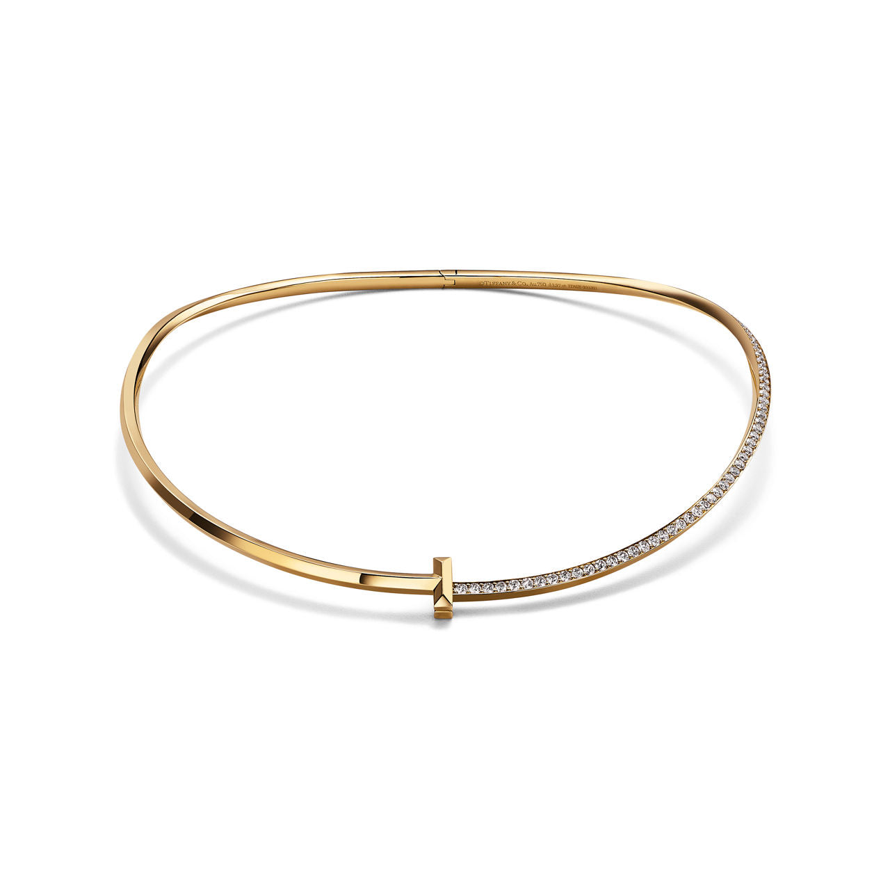 Demi-collier en diamants T1 en or jaune 18 carats