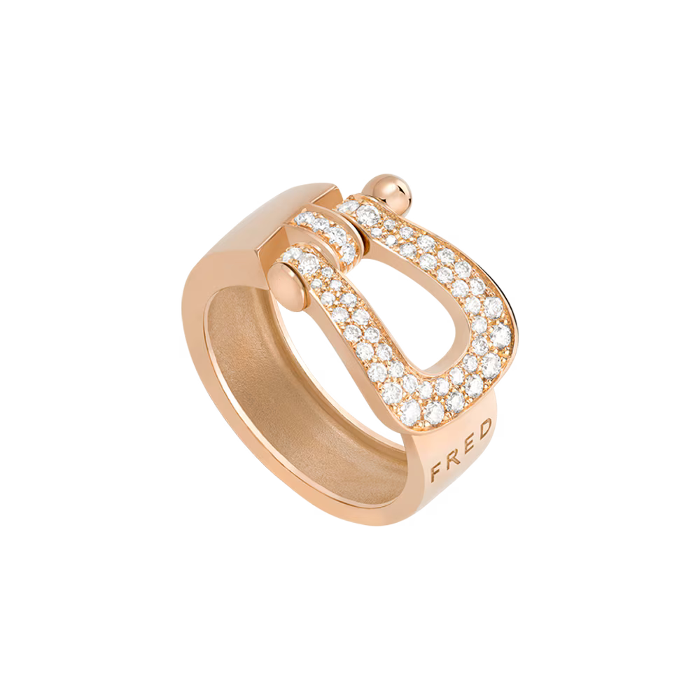 Bague Force 10, grand modèle, semi-pavée