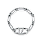 Bracelet cadenas à double anse en argent 925 millièmes. Large.