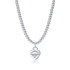 Collier de perles Plaque Cœur en argent 925 millièmes