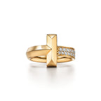 Tiffany T Bague T1 en or jaune 18 carats et diamants